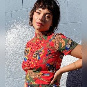 NOOWORKS Crop Top S Pride Tiger NWOT